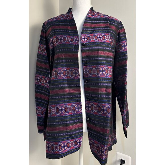 Talbots Woman Petites 16W Petites Silk Blend Kimono Style Jacket Blazer - Picture 14 of 14